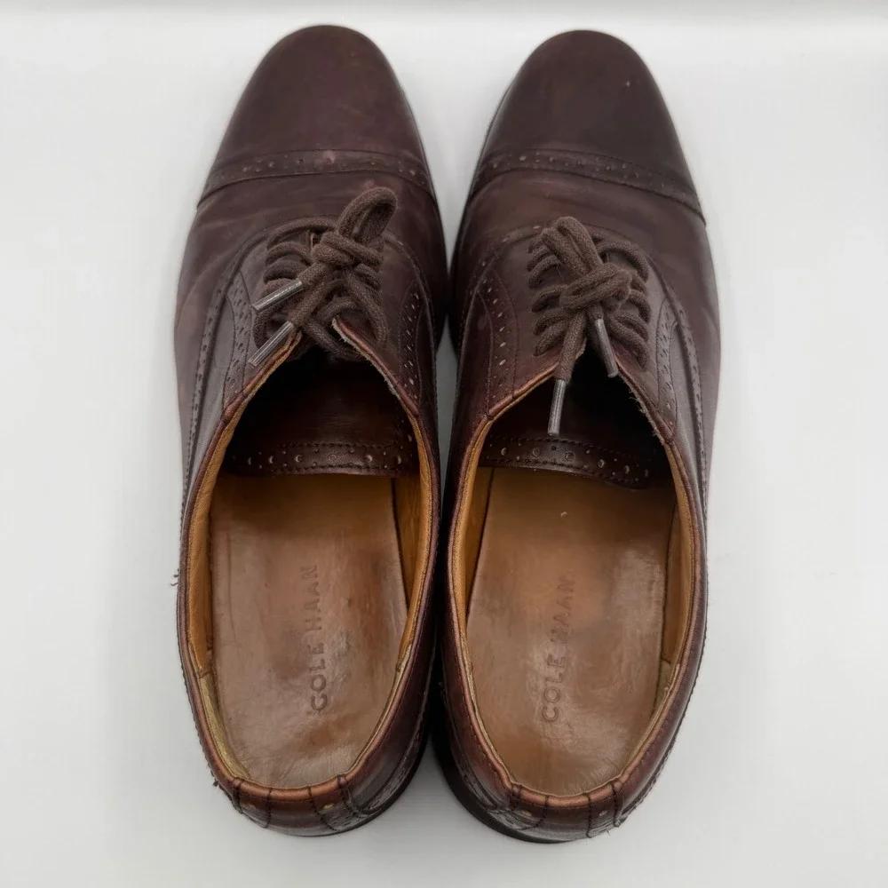 Cole Haan LunarGrand Brown Leather Cap Toe Oxford Shoes C12610 Mens 12 M